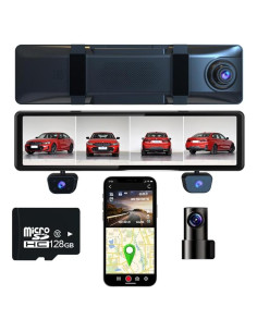 Dash Cam 4 Cámaras 1080P WDHOICAR Pantalla Táctil GPS