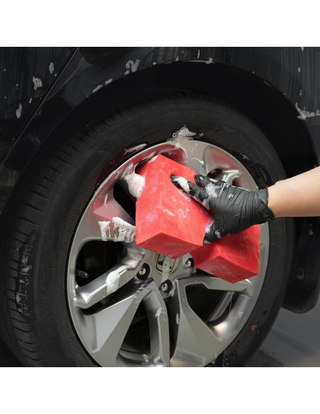Esponjas de Lavado de Autos SPTA - Paquete de 3 Grandes Rojas