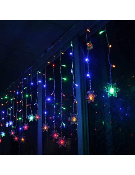 Luces de Cortina LED MBVBN 4m 96 Lámparas Multicolor Impermeables