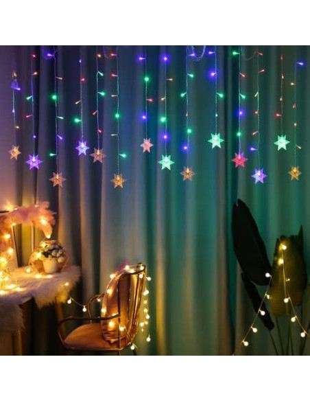 Luces de Cortina LED MBVBN 4m 96 Lámparas Multicolor Impermeables