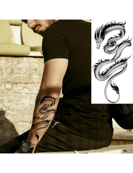 Tatuajes Temporales Dragón Briyhose 10 Hojas 21x11.4cm