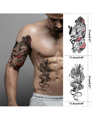 Tatuajes Temporales Dragón Briyhose 10 Hojas 21x11.4cm
