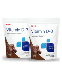 Caramelos Blandos GNC Vitamina D-3 1000 UI Chocolate 60 Unidades