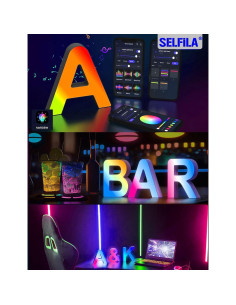 Luz de Letras LED RGB SELFILA 15.24 cm Decorativa 2