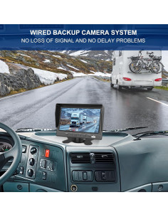 Cámara de Respaldo Dual SZHSTECS 4K Pantalla 7" HD IP68 2