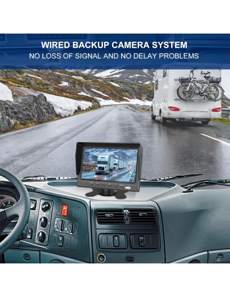 Cámara de Respaldo Dual SZHSTECS 4K Pantalla 7" HD IP68