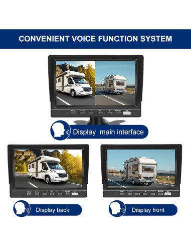 Cámara de Respaldo Dual SZHSTECS 4K Pantalla 7" HD IP68