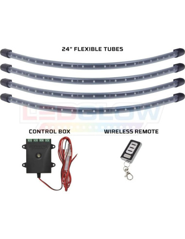 Kit de Iluminación LEDGlow Rojo para Carritos de Golf - 4 Piezas