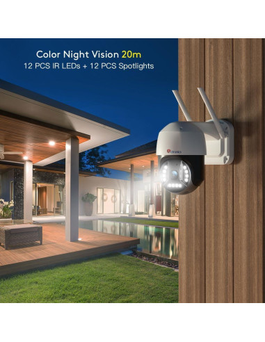 Cámara de Seguridad Exterior Ctronics 4K 8MP WiFi IP66