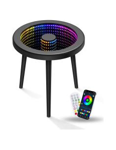 Mesa de Café HANYEE Infinito LED RGB 50cm Redonda Negra