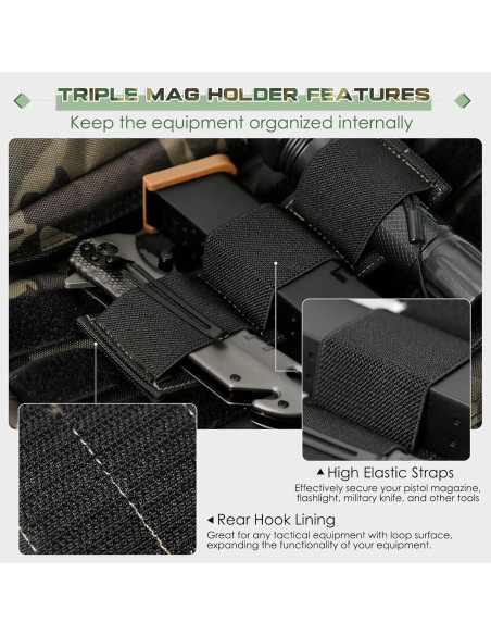 Soporte de Triple Revista OCQOTAT Negro - 2 Paquetes