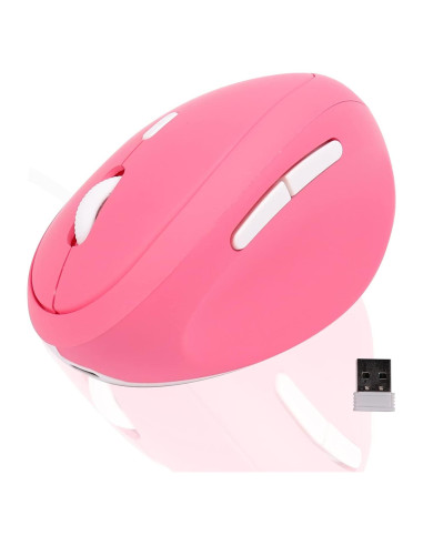 Mouse Inalámbrico Ergonómico Super Space Rosa 1600 DPI