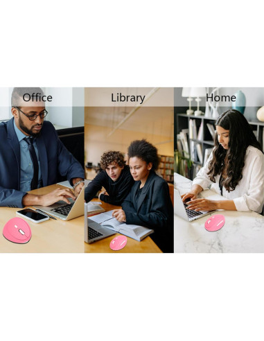 Mouse Inalámbrico Ergonómico Super Space Rosa 1600 DPI