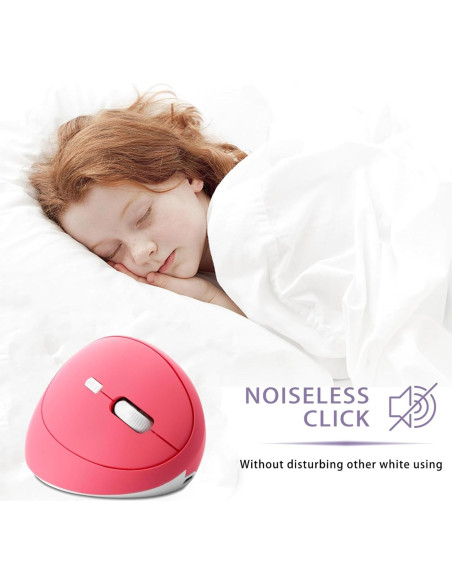 Mouse Inalámbrico Ergonómico Super Space Rosa 1600 DPI