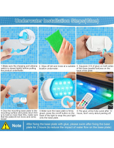Luces LED sumergibles BOXPSII IP68 recargables 4 unidades 2