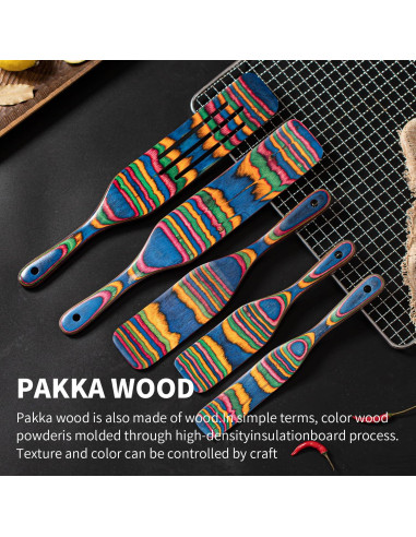 Juego de Utensilios de Cocina Gudamaye 5 Piezas Pakkawood