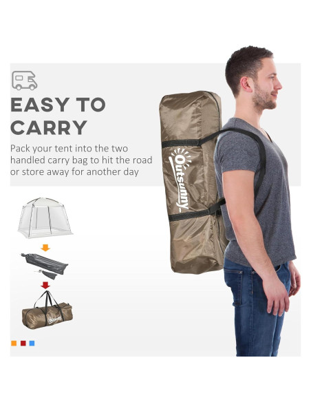 Carpa de Pantalla Outsunny 10x10 ft UV50+ para 6-8 Personas