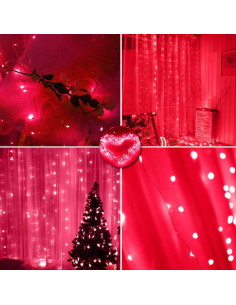 Luces de Cuerda LED 300 Vicila Rojas 3m x 3m con Control Remoto 2