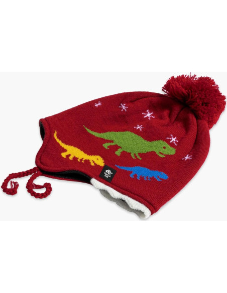 Gorro de invierno para niños Turtle Fur con orejas de dinosaurio