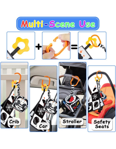 Juguetes para Bebés KUANGO 3 Piezas Alto Contraste 0-3 Años