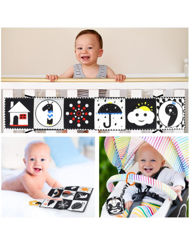 Juguetes para Bebés KUANGO 3 Piezas Alto Contraste 0-3 Años