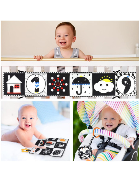 Juguetes para Bebés KUANGO 3 Piezas Alto Contraste 0-3 Años