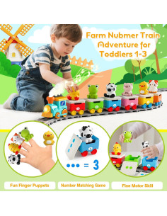 Set de Tren Eléctrico de Granja Aigybobo para Niños 1-3 Años 2