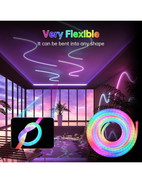 Tira LED Neón RGB 1.0m WS2812B IP67 Control APP