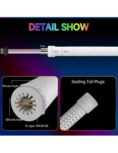 Tira LED Neón RGB 1.0m WS2812B IP67 Control APP