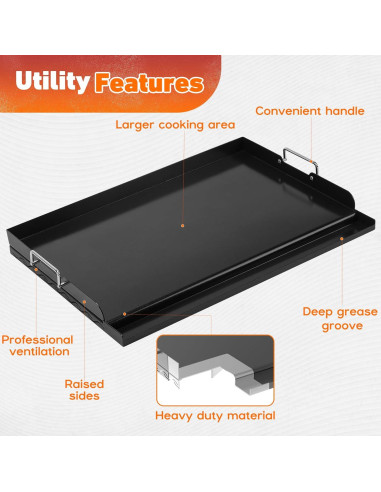 Plancha Universal Skyflame 58x41cm Cerámica Antiadherente