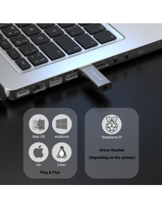 Adaptador de Sonido Externo USB Cubilux 96KHz 24bit TRRS 2