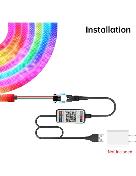 Tira LED Neón RGB 1.0m WS2812B IP67 Control APP