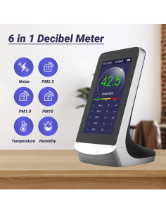 Medidor de Decibelios Digital Tianwide 6 en 1 Pantalla LCD 2