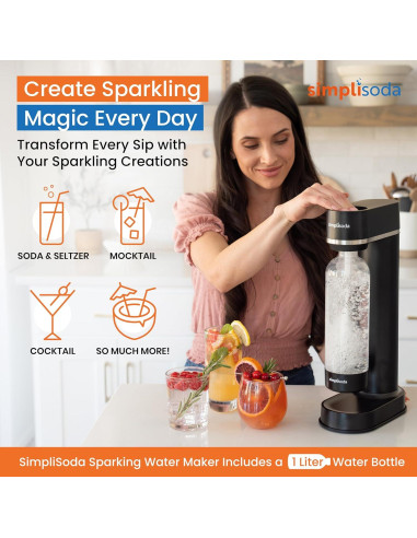 Hacedora de Soda Simpli Soda BLÚ, Máquina de Agua Espumosa 2025