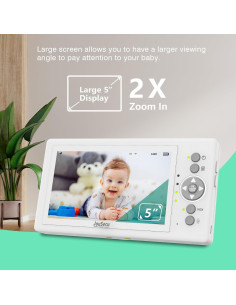 Monitor de Bebés JouSecu 5" con Cámara y Audio, 30h Batería 2