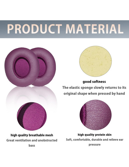 Almohadillas de Reemplazo para Auriculares Beats Solo 2/3 - Púrpura Oscuro