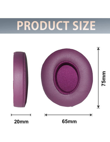 Almohadillas de Reemplazo para Auriculares Beats Solo 2/3 - Púrpura Oscuro