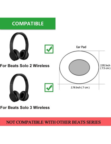 Almohadillas de Reemplazo para Auriculares Beats Solo 2/3 - Púrpura Oscuro