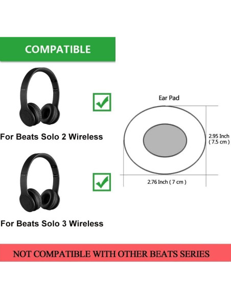 Almohadillas de Reemplazo para Auriculares Beats Solo 2/3 - Púrpura Oscuro