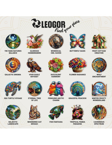 Rompecabezas de Madera LEOGOR 200 Piezas 29.5x29.2 cm