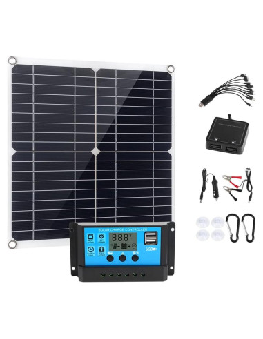Kit Panel Solar 200W 12V BITINBI con Controlador 100A USB