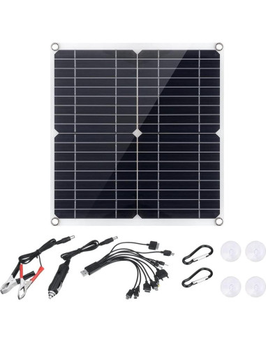 Kit Panel Solar 200W 12V BITINBI con Controlador 100A USB