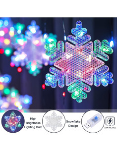 Luces de Ventana de Navidad 2M 160 LED BLOOMWIN RGB USB 2