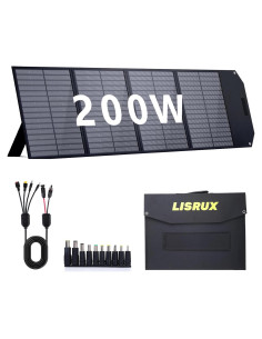 Panel Solar Plegable 200W LISRUX IP67 para Camping y RV