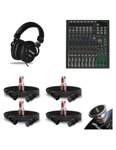 Mezclador Mackie ProFX12v3+ 12 Canales con Bluetooth y Cables