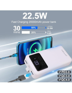 Cargador Portátil JYTIGV 20000mAh Carga Rápida 22.5W LED 2