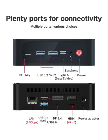 Mini PC Beelink SER5 con AMD Ryzen 5 5500U, 16GB RAM, 500GB SSD