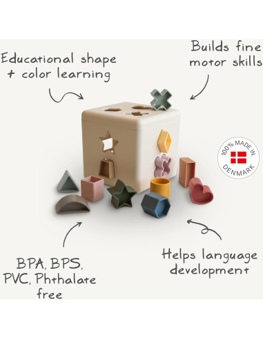 Caja de Clasificación de Formas Mushie - Juguete Educativo 12 Formas