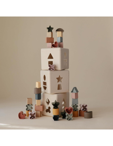 Caja de Clasificación de Formas Mushie - Juguete Educativo 12 Formas