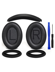 Kit Reemplazo Almohadillas y Banda para Bose QC35 II - Negro